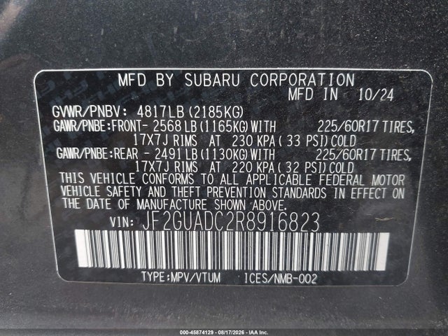 Subaru Crosstrek Premium 2024 JF2GUADC2R8916823 Image 9