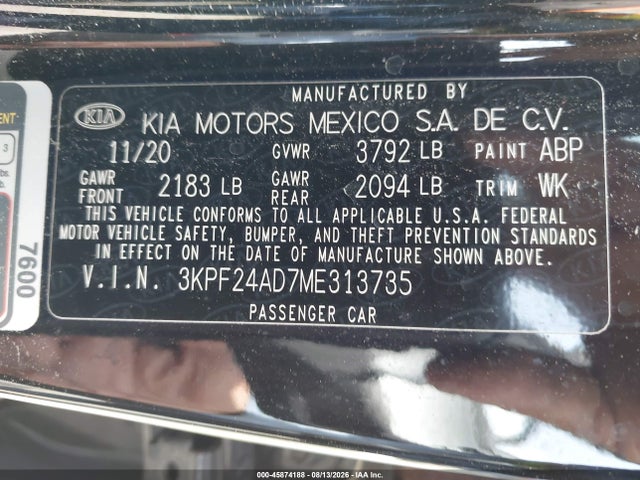 KIA FORTE FE 2021 3KPF24AD7ME313735 Image 9