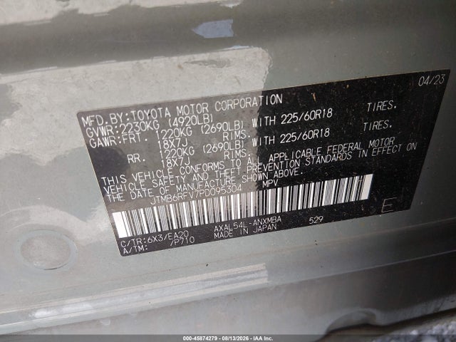 Aukcja sprzedaży 2023 Toyota Rav4 Hybrid Xle Premium, vin: JTMB6RFV7PD095304, numer aukcji: 45874279