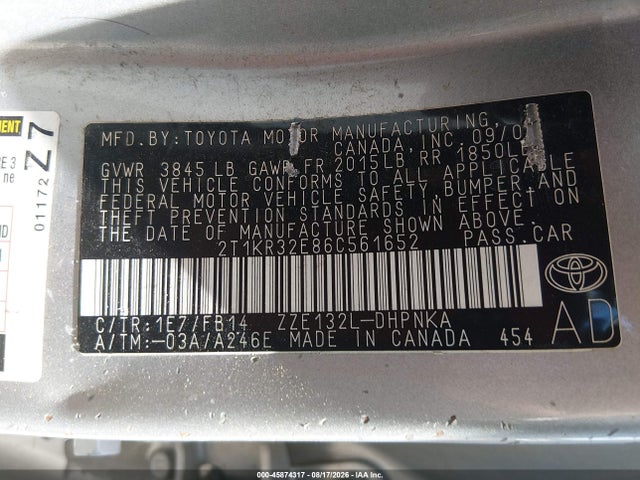 Продаж на аукціоні авто 2006 Toyota Matrix Xr, vin: 2T1KR32E86C561652, номер лоту: 45874317