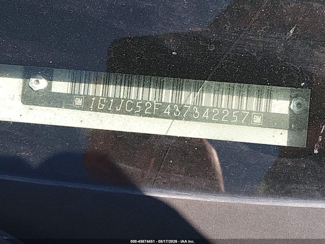 2003 Chevrolet Cavalier მანქანა იყიდება აუქციონზე, vin: 1G1JC52F437342257, აუქციონის ნომერი: 45874451