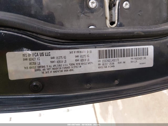 45874480 :رقم المزاد ، 2C3CCAGG1JH321172 vin ، 2018 Chrysler 300 300s Awd مزاد بيع