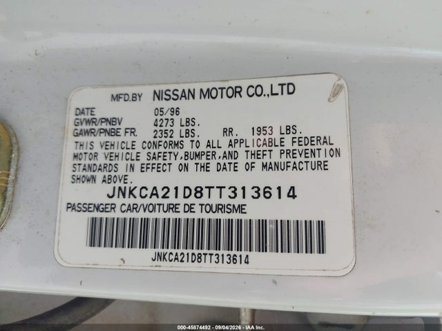 Aukcja sprzedaży 1996 Infiniti I30, vin: JNKCA21D8TT313614, numer aukcji: 45874492
