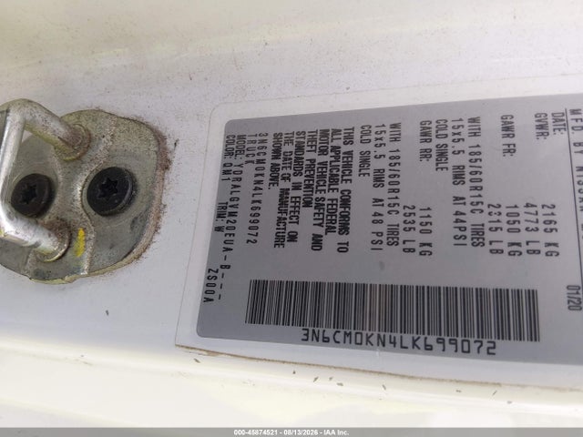 3N6CM0KN4LK699072 Nissan Nv200 Cargo Sv Xtronic Cvt