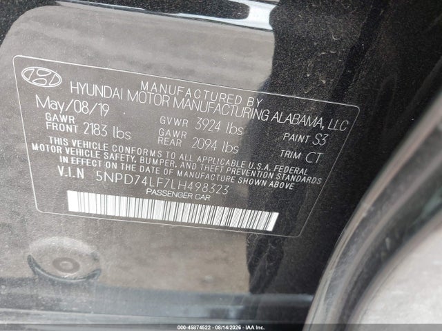 Hyundai ELANTRA SE 2020 5NPD74LF7LH498323 Image 9
