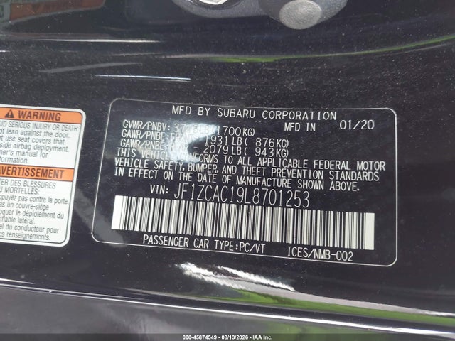Subaru Brz Limited 2020 JF1ZCAC19L8701253 Image 9