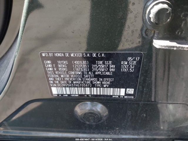 Honda HR-V LX 2017 3CZRU5H37HG705872 Image 9