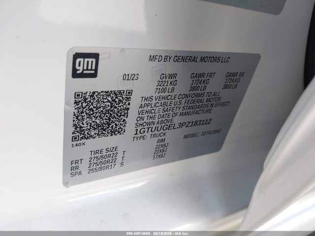 Продаж на аукціоні авто 2023 Gmc Sierra 1500 4wd  Short Box Denali, vin: 1GTUUGEL3PZ183112, номер лоту: 45874660