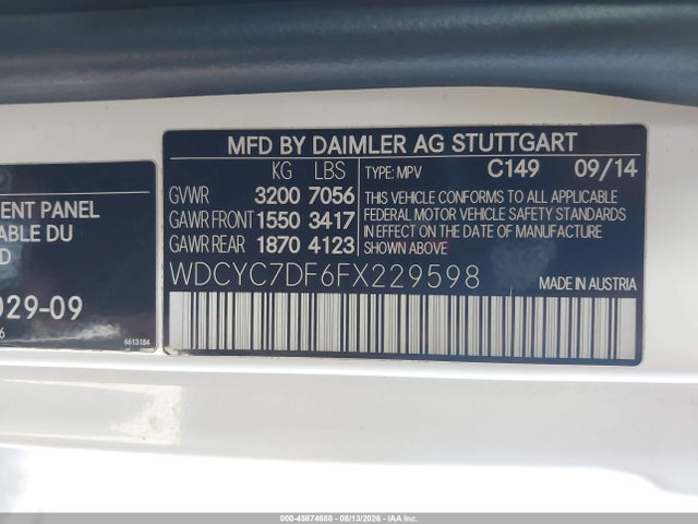 Auction sale of the 2015 Mercedes-benz G 63 Amg 4matic, vin: WDCYC7DF6FX229598, lot number: 45874688