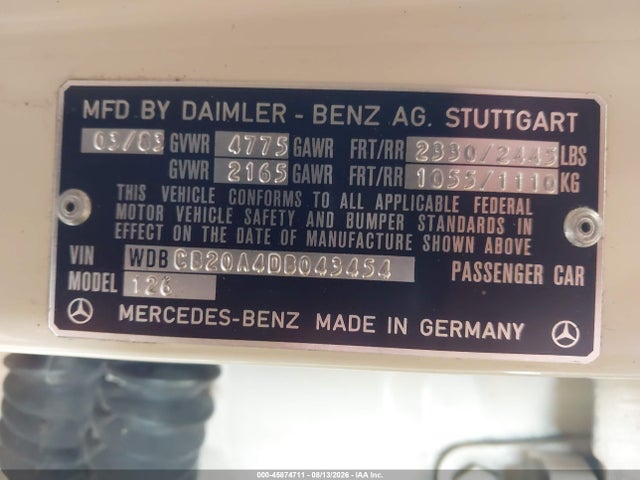 Aukcja sprzedaży 1983 Mercedes-benz 300 Sd, vin: WDBCB20A4DB043454, numer aukcji: 45874711