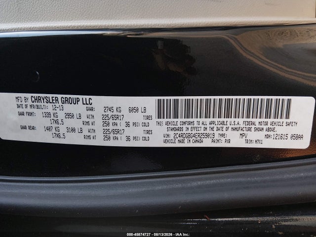 Продажа на аукционе авто 2014 Dodge Grand Caravan Se 30th Anniversary, vin: 2C4RDGBG4ER259019, номер лота: 45874727