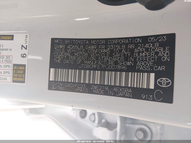 Toyota Corolla Hybrid Se 2023 JTDBCMFE7PJ007896 Image 9