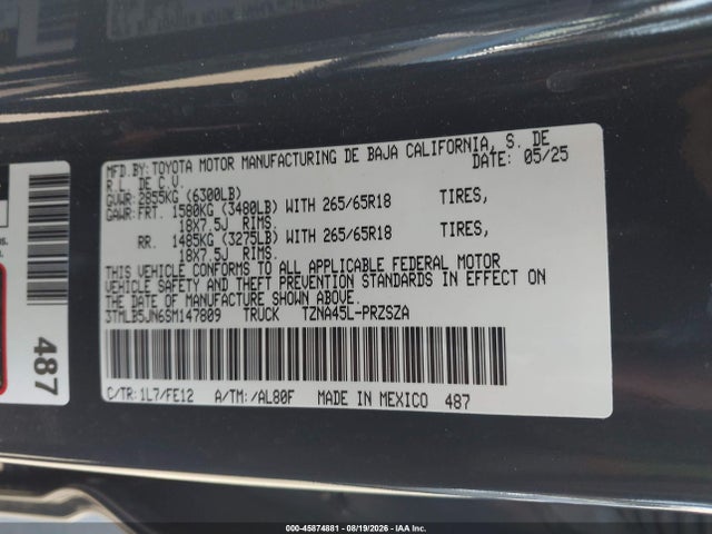 3TMLB5JN6SM147809 Toyota Tacoma Trd Sport