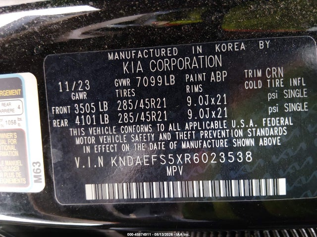 KIA Ev9 Gt-line 2024 KNDAEFS5XR6023538 Image 9