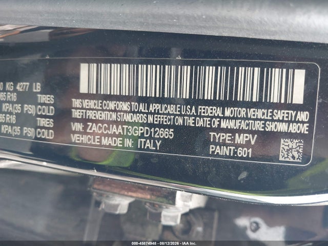 ZACCJAAT3GPD12665 Jeep Renegade Sport