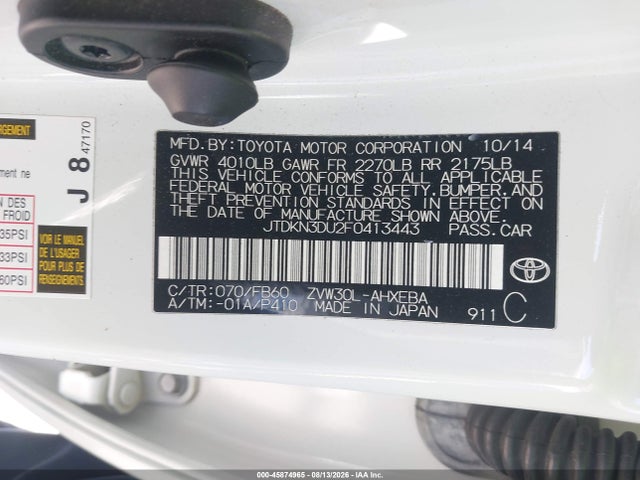 JTDKN3DU2F0413443 Toyota Prius Two