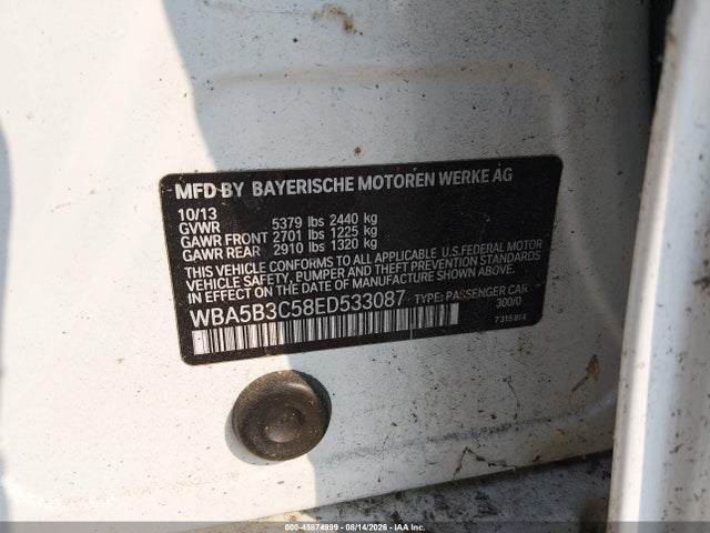Aukcja sprzedaży 2014 Bmw 535i Xdrive, vin: WBA5B3C58ED533087, numer aukcji: 45874999