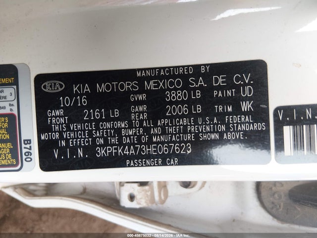KIA FORTE LX 2017 3KPFK4A73HE067623 Image 9