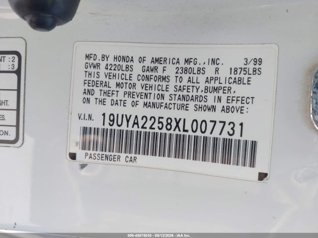 Продажа на аукционе авто 1999 Acura Cl 3.0, vin: 19UYA2258XL007731, номер лота: 45875035