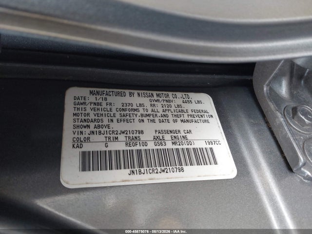 Продажа на аукционе авто 2018 Nissan Rogue Sport Sv, vin: JN1BJ1CR2JW210798, номер лота: 45875076