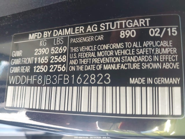Продажа на аукционе авто 2015 Mercedes-benz E 350 4matic, vin: WDDHF8JB3FB162823, номер лота: 45875154