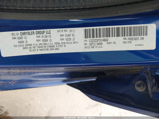 Продаж на аукціоні авто 2012 Dodge Avenger Sxt, vin: 1C3CDZCB7CN148662, номер лоту: 45875155