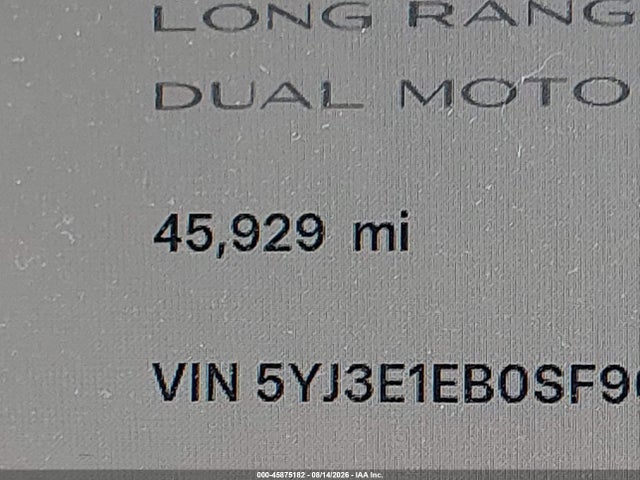 2025 Tesla Model 3 Long Range All-wheel Drive მანქანა იყიდება აუქციონზე, vin: 5YJ3E1EB0SF901727, აუქციონის ნომერი: 45875182
