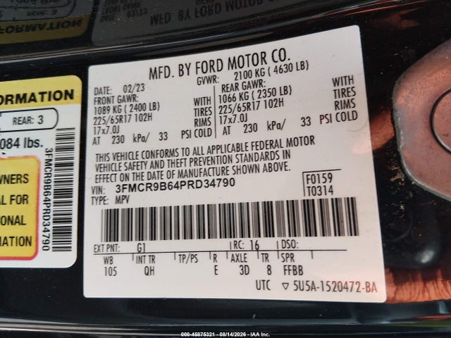 Ford Bronco Sport Big Bend 2023 3FMCR9B64PRD34790 Image 9