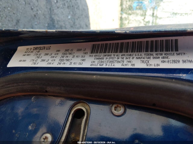 Продаж на аукціоні авто 2009 Dodge Ram 1500 Laramie, vin: 1D3HV13T09S770479, номер лоту: 45875360