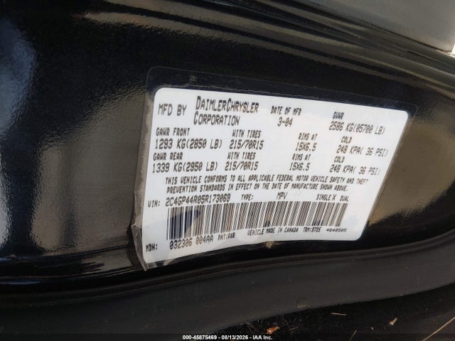 Aukcja sprzedaży 2005 Chrysler Town & Country Lx, vin: 2C4GP44R05R173069, numer aukcji: 45875469