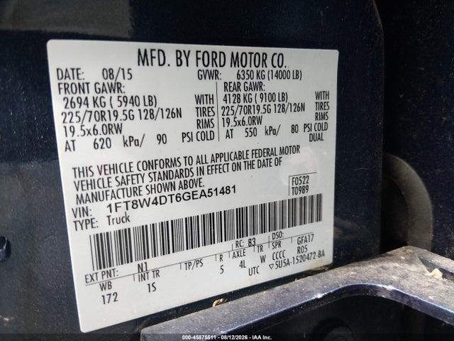 Ford F-450 Xl 2016 1FT8W4DT6GEA51481 Image 9