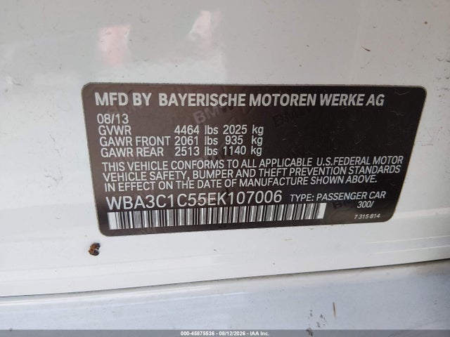 BMW 328I 2014 WBA3C1C55EK107006 Image 9