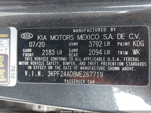 KIA Forte Lxs 2021 3KPF24AD8ME267719 Image 9