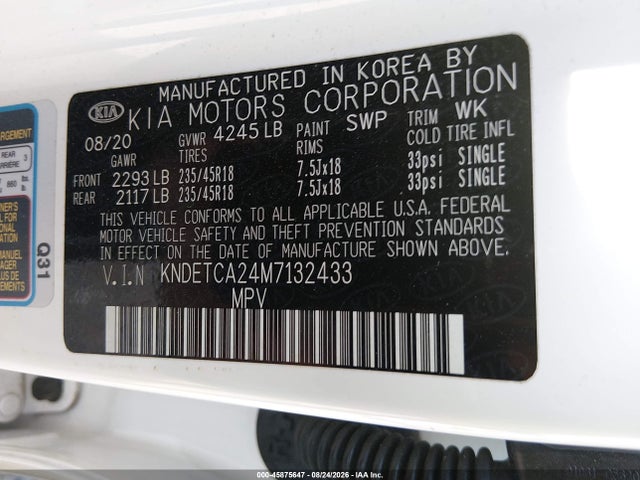 Продаж на аукціоні авто 2021 Kia Seltos Sx Turbo, vin: KNDETCA24M7132433, номер лоту: 45875647