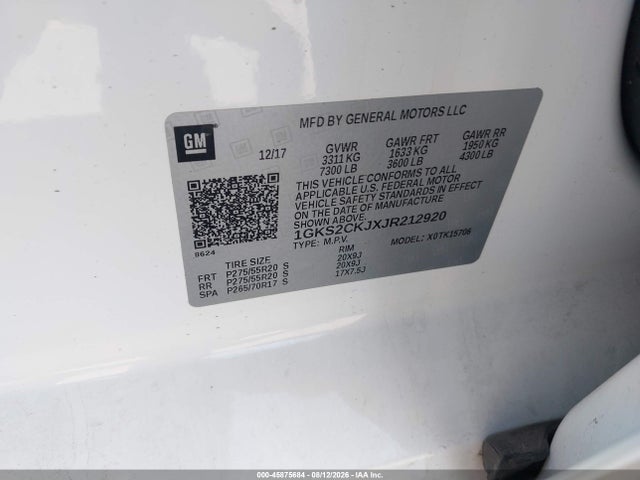 GMC YUKON DENALI 2018 1GKS2CKJXJR212920 Image 9