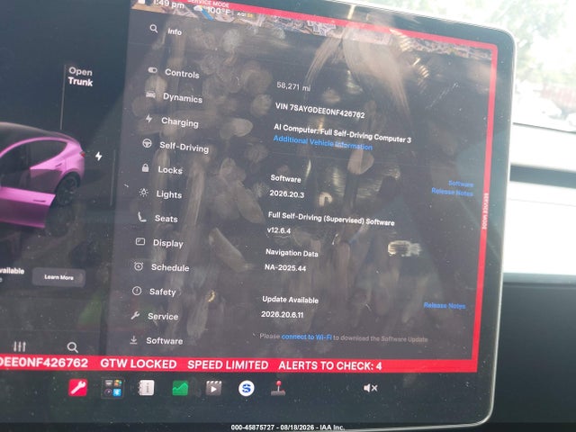 2022 Tesla Model Y Long Range Dual Motor All-wheel Drive მანქანა იყიდება აუქციონზე, vin: 7SAYGDEE0NF426762, აუქციონის ნომერი: 45875727