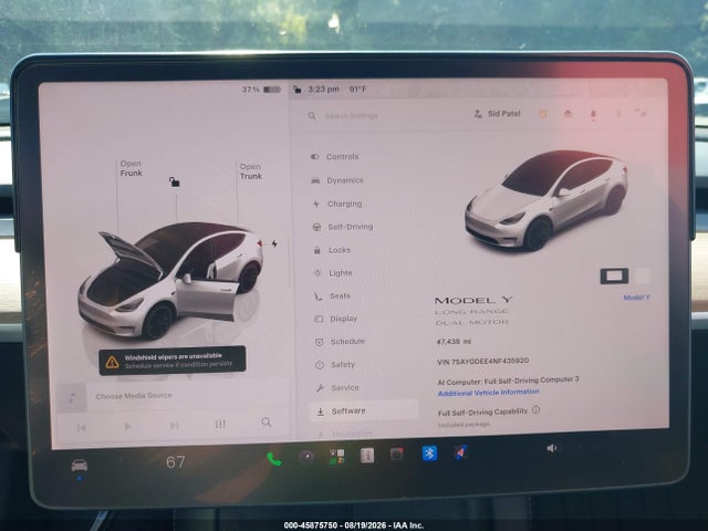 45875750 :رقم المزاد ، 7SAYGDEE4NF435920 vin ، 2022 Tesla Model Y Long Range Dual Motor All-wheel Drive مزاد بيع