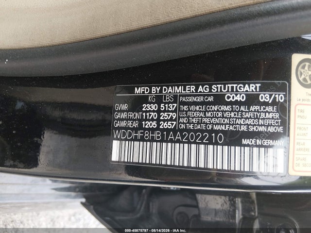 Продаж на аукціоні авто 2010 Mercedes-benz E 350 4matic, vin: WDDHF8HB1AA202210, номер лоту: 45875797