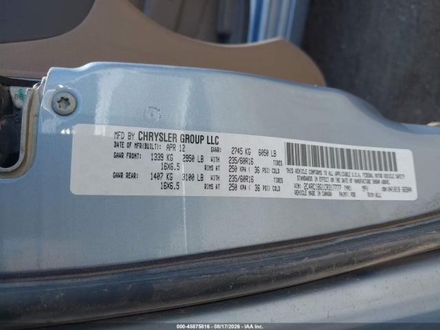 Aukcja sprzedaży 2012 Chrysler Town & Country Touring, vin: 2C4RC1BG1CR317777, numer aukcji: 45875816