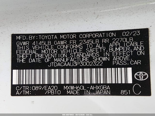 Toyota PRIUS XLE 2023 JTDACAAU3P3002322 Image 9