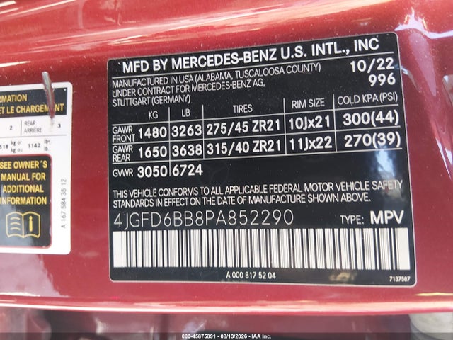 Продаж на аукціоні авто 2023 Mercedes-benz Amg Gle 53 Coupe 4matic, vin: 4JGFD6BB8PA852290, номер лоту: 45875891