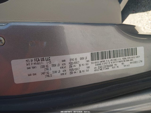 Aukcja sprzedaży 2015 Chrysler Town & Country Touring-l, vin: 2C4RC1CG5FR602808, numer aukcji: 45875973