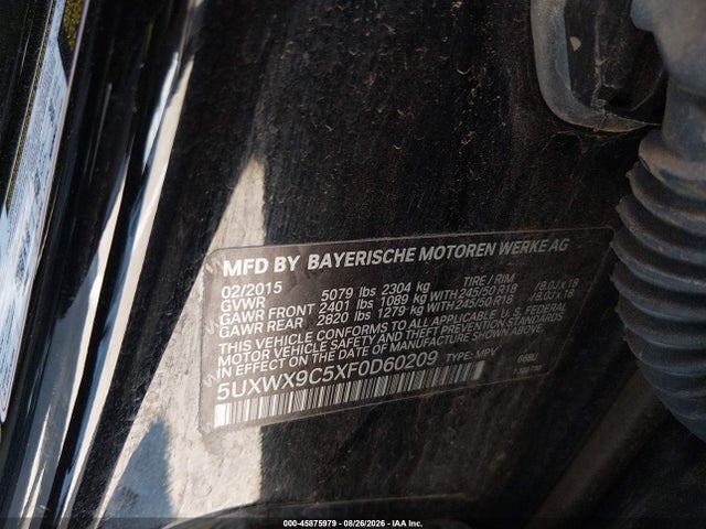 5UXWX9C5XF0D60209 BMW X3 Xdrive28i