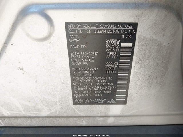 Nissan Rogue Sv Fwd 2020 KNMAT2MT2LP532681 Image 9