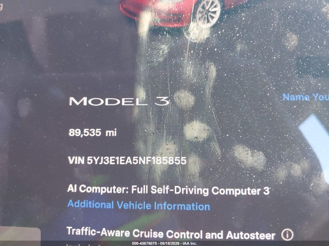 Tesla Model 3 Rear-wheel Drive 2022 5YJ3E1EA5NF185855 Image 15