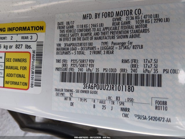 Ford Fusion Hybrid S 2018 3FA6P0UU2JR101180 Image 9