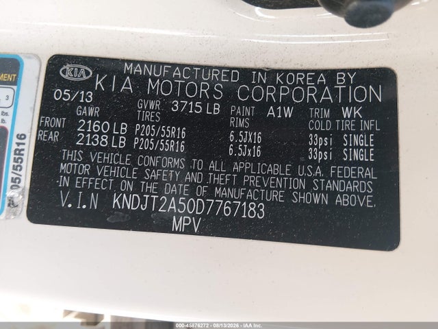 Продаж на аукціоні авто 2013 Kia Soul !, vin: KNDJT2A50D7767183, номер лоту: 45876272