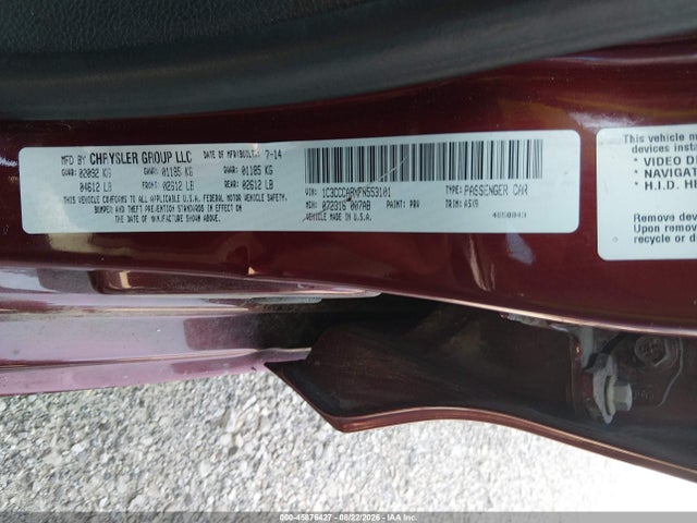 Aukcja sprzedaży 2015 Chrysler 200 Limited, vin: 1C3CCCABXFN553101, numer aukcji: 45876427