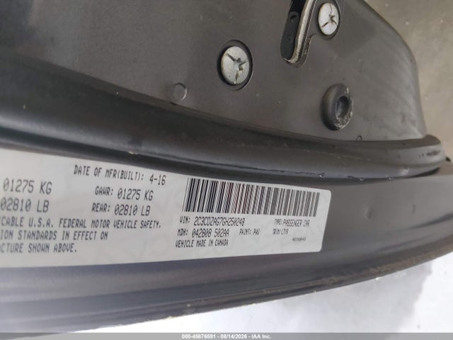 2016 Dodge Challenger Sxt მანქანა იყიდება აუქციონზე, vin: 2C3CDZAG7GH250248, აუქციონის ნომერი: 45876591