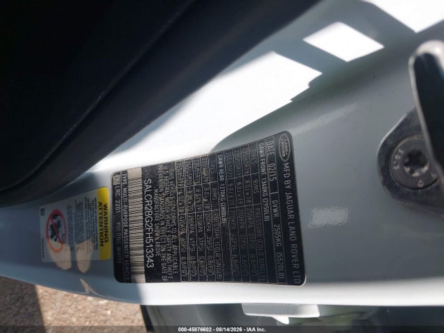 2015 Land Rover Discovery Sport Hse მანქანა იყიდება აუქციონზე, vin: SALCR2BG2FH513343, აუქციონის ნომერი: 45876602